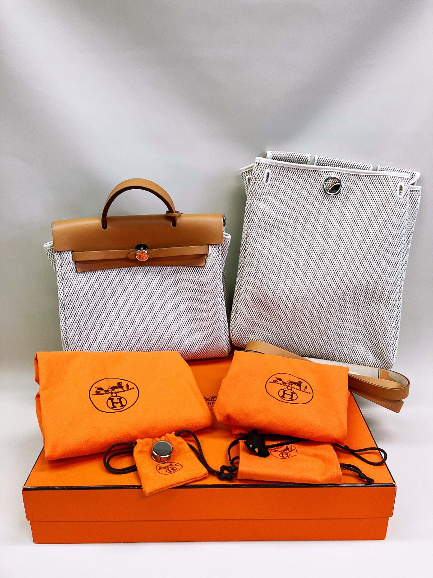 HERMES HER BAG PM 2 in 1 Hand Shoulder bag Orange Color With